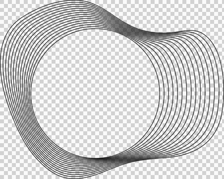 Circle liquid shapes made of lines with empty space for text Illustrazione stock
