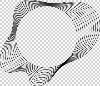 Circle liquid shapes made of lines with empty space for text Ilustração Stock