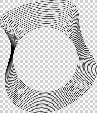 Circle liquid shapes made of lines with empty space for text Illustrazione stock