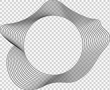 Circle liquid shapes made of lines with empty space for text Stock Illustration