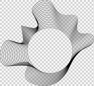 Circle liquid shapes made of lines with empty space for text Stock-Illustration