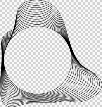 Circle liquid shapes made of lines with empty space for text Stock Illustration