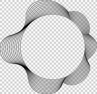 Circle liquid shapes made of lines with empty space for text Stock Illustration