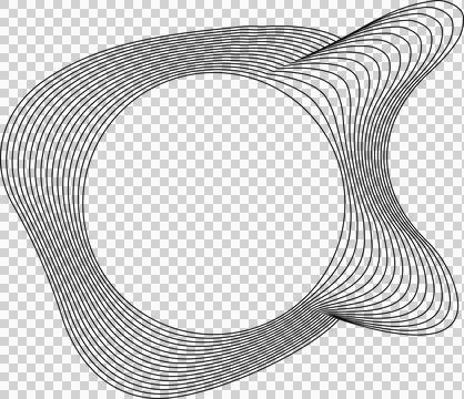 Circle liquid shapes made of lines with empty space for text Stock Illustration