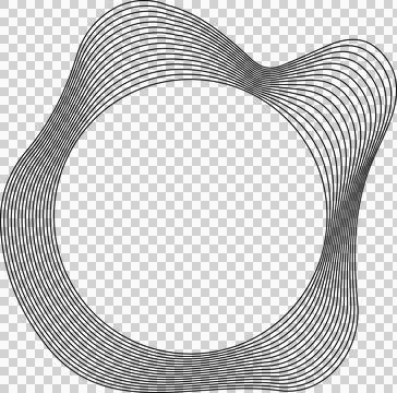 Circle liquid shapes made of lines with empty space for text Stock Illustration