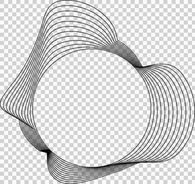 Circle liquid shapes made of lines with empty space for text Stock Illustration