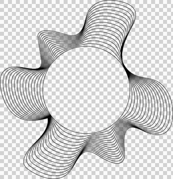 Circle liquid shapes made of lines with empty space for text Stock Illustration