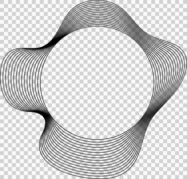 Circle liquid shapes made of lines with empty space for text Stock Illustration