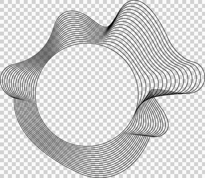 Circle liquid shapes made of lines with empty space for text Illustrazione stock