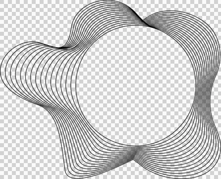 Circle liquid shapes made of lines with empty space for text Stock Illustration