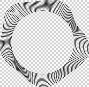 Circle liquid shapes made of lines with empty space for text イラスト素材