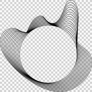 Circle liquid shapes made of lines with empty space for text Stock Illustration