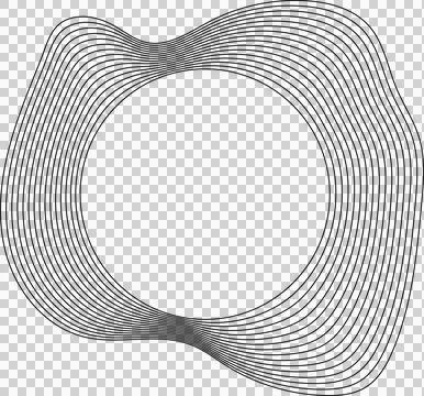 Circle liquid shapes made of lines with empty space for text Stock Illustration