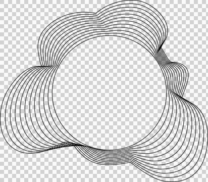 Circle liquid shapes made of lines with empty space for text Ilustração Stock