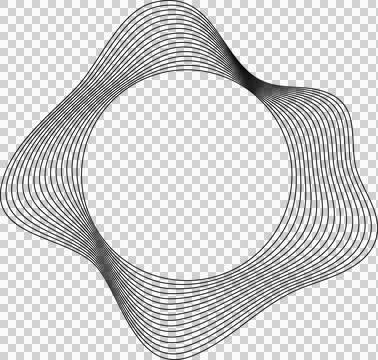 Circle liquid shapes made of lines with empty space for text イラスト素材