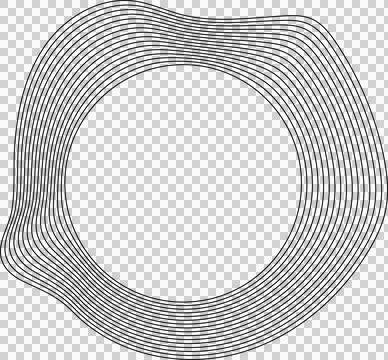 Circle liquid shapes made of lines with empty space for text Stock Illustration