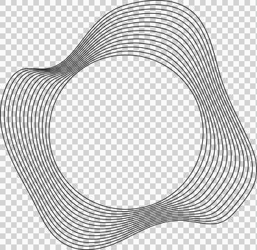Circle liquid shapes made of lines with empty space for text Stock Illustration