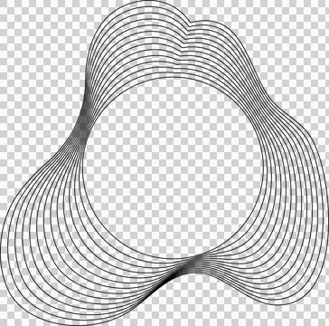 Circle liquid shapes made of lines with empty space for text Stock-Illustration