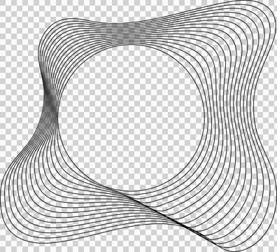 Circle liquid shapes made of lines with empty space for text Stock Illustration