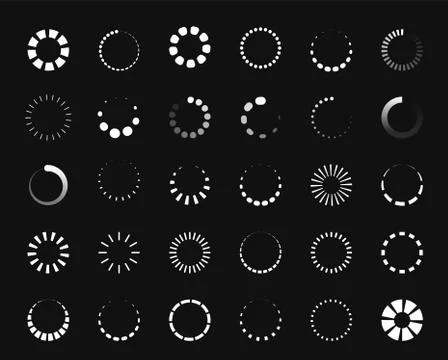 Circle loader icon. Round progress bar and download symbol for application UI 스톡 일러스트
