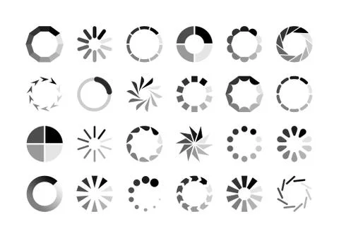 Circle loader. Wait load spinning circle preloader website template interface Stock Illustration