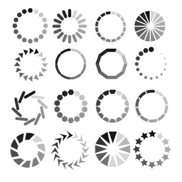 Circle loader. Wait load spinning circle preloader website template interface 스톡 일러스트