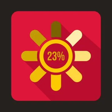 Circle loading, 23 percent icon, flat style Illustrazione stock