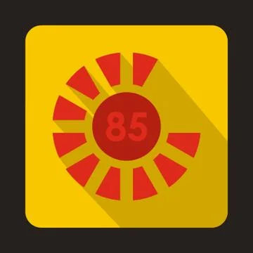 Circle loading, 85 percent icon, flat style Illustrazione stock