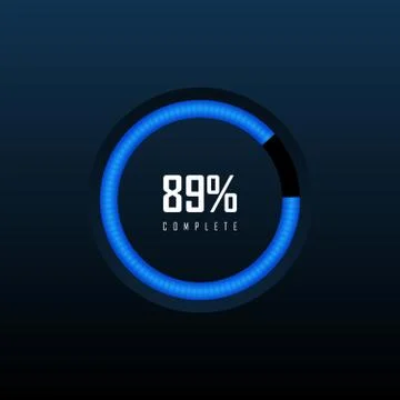 Circle Loading and Progress Bars on dark background Template. Vector illustra 库存插图