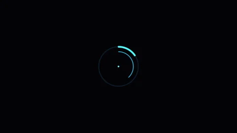 Circle loading animation, loading icon, progress indicator on black Видео 345628804