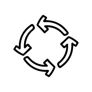 Circle loading arrows black line vector doodle simple icon イラスト素材