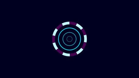 Circle loading bar icon animated on a black background. Ilustración de archivo