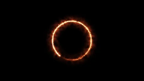 Circle Loading Bar Icon on fire view – Dynamic motion Stock Footage 283986990
