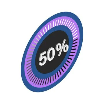 Circle loading bar icon, isometric 3d style Stock Illustration