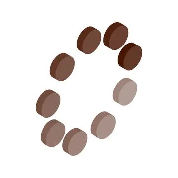 Circle loading bar icon, isometric 3d style Stock Illustration