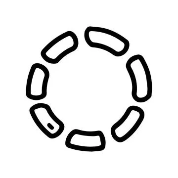 Circle loading black line vector doodle simple icon 스톡 일러스트