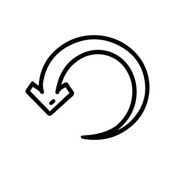 Circle loading black line vector doodle simple icon Stock Illustration