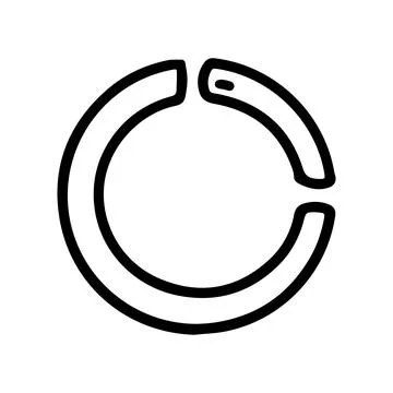 Circle loading black line vector doodle simple icon 스톡 일러스트