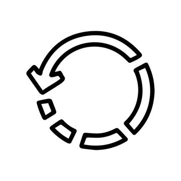 Circle loading black line vector doodle simple icon Stock Illustration
