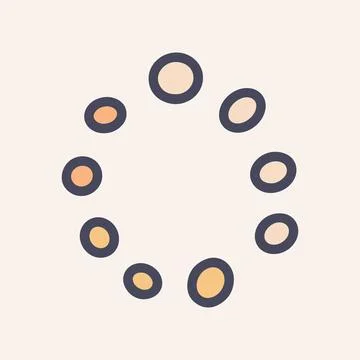 Circle loading color vector doodle simple icon Stock Illustration