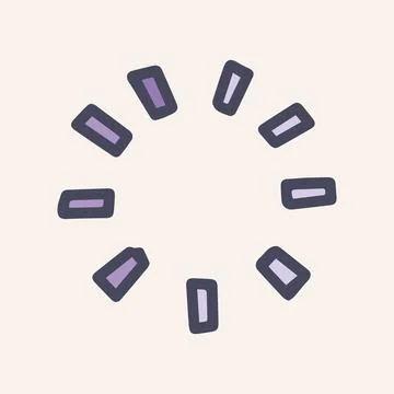 Circle loading color vector doodle simple icon Stock Illustration