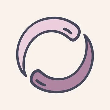 Circle loading color vector doodle simple icon Stock Illustration