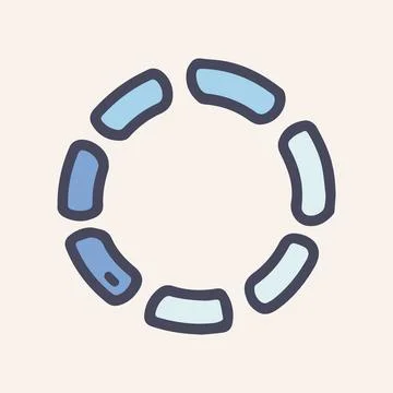 Circle loading color vector doodle simple icon イラスト素材