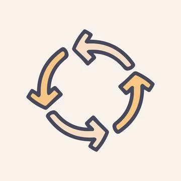 Circle loading color vector doodle simple icon Stock Illustration