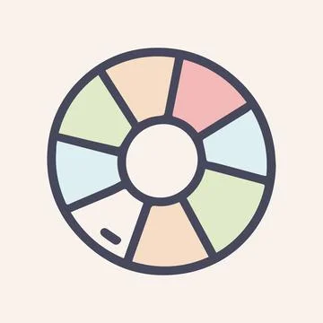 Circle loading color vector doodle simple icon Stock Illustration