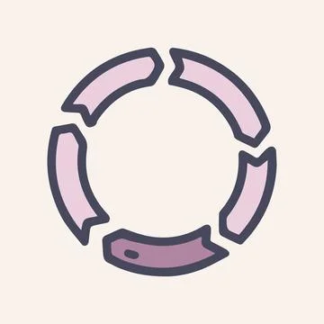 Circle loading color vector doodle simple icon 스톡 일러스트