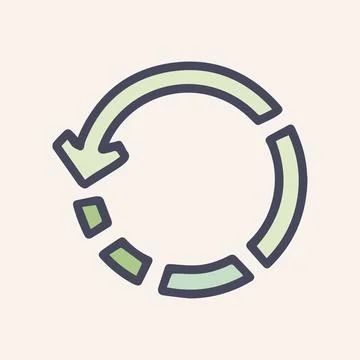 Circle loading color vector doodle simple icon Stock Illustration