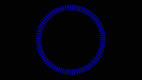 Circle loading, diagram, blue, fast with stop, on a black background Stock Footage 169655507