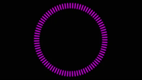 Circle loading, diagram, pink, fast with stop, on a black background Stock Footage 169655508