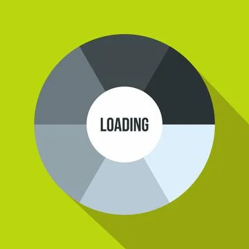 Circle loading icon, flat style Illustrazione stock